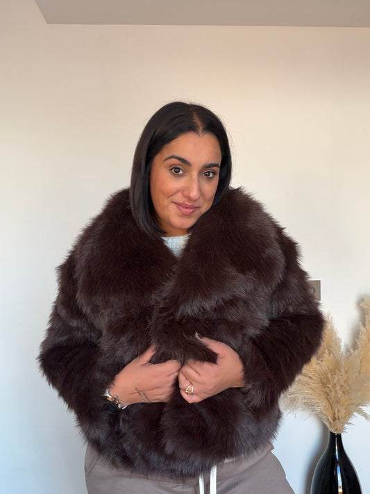 Cazadora de pelo Moka