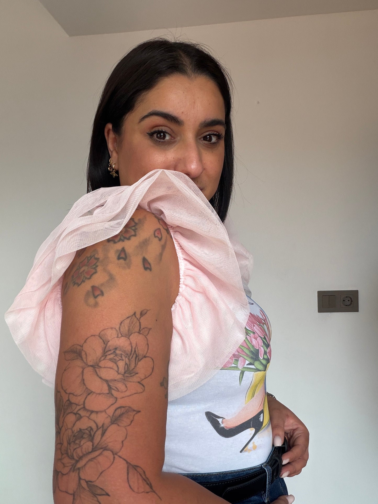 Camiseta Manga Tul Plumeti - Edición Rock & Chic