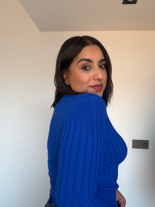 Camiseta Canalé de Punto - Básica Elástica y Suave (Talla Única)