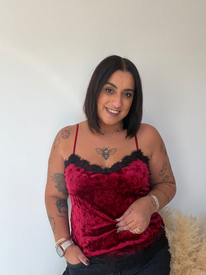 Top Lencero de Terciopelo con Tirante Regulable - Talla Única (Hasta 44/46)