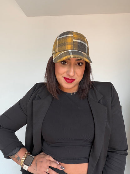 Gorra de Cuadros Retro - Estilo Ajustable y Casual