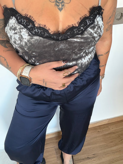 Pantalón de Raso Estilo Aladín - Pantalón Bombacho Fluido y Adaptable (Talla 36-48)