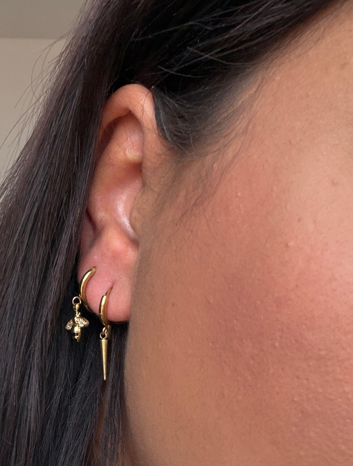 Pendientes Astilla y Abeja de Acero Inoxidable - Meknes Store
