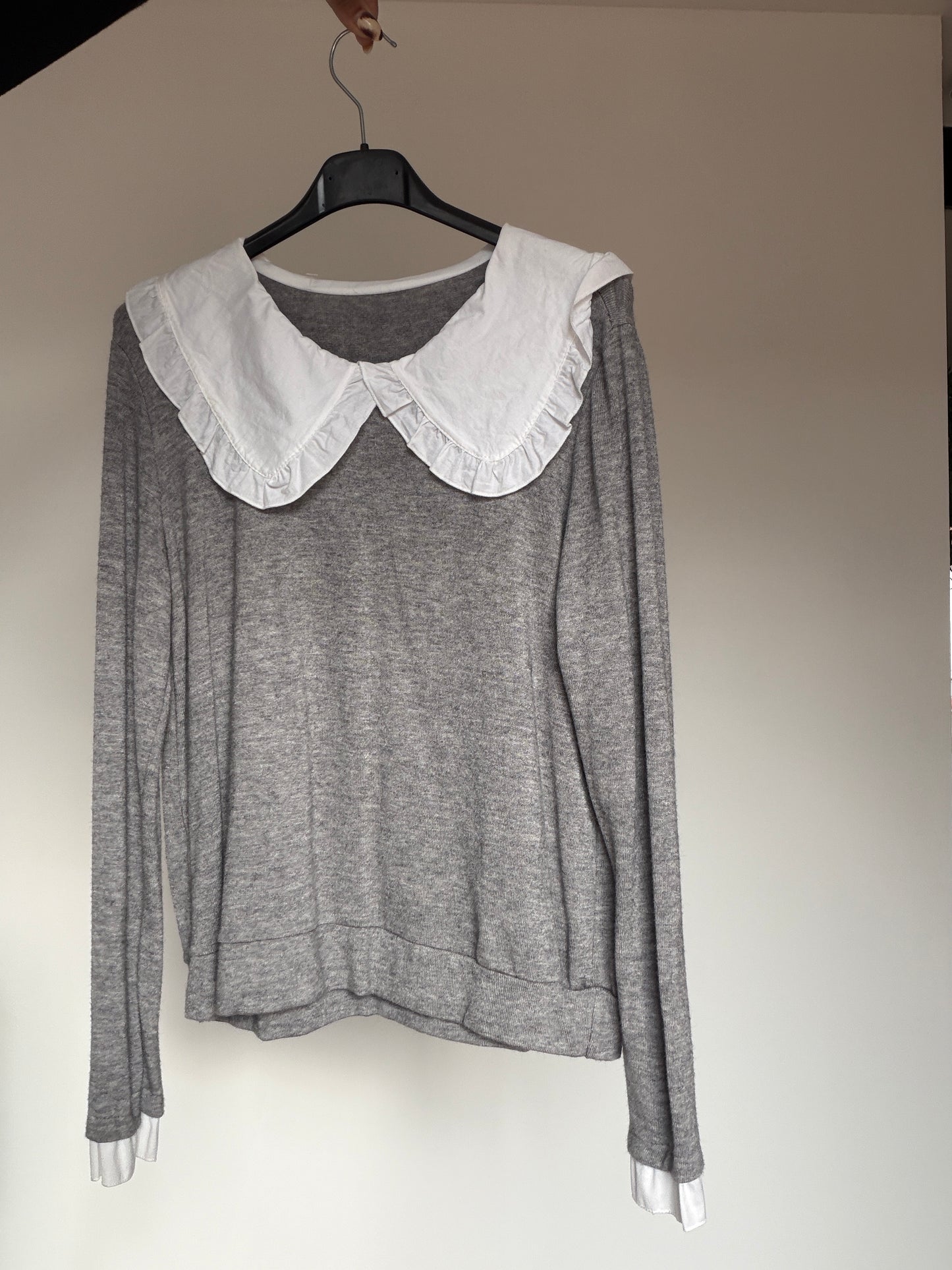 Jersey Punto Cuello Babero - Estilo Romántico (Talla Única)