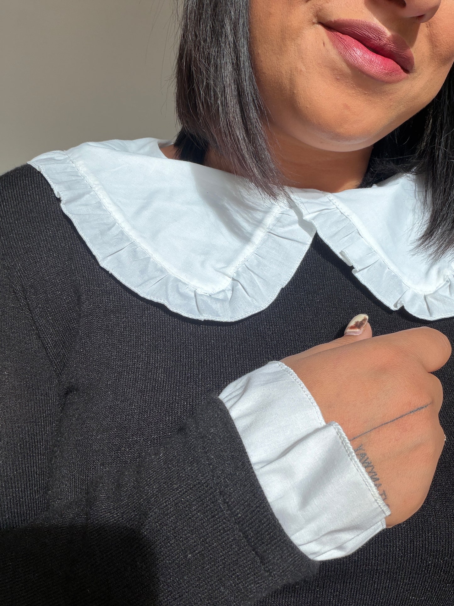 Jersey Punto Cuello Babero - Estilo Romántico (Talla Única)