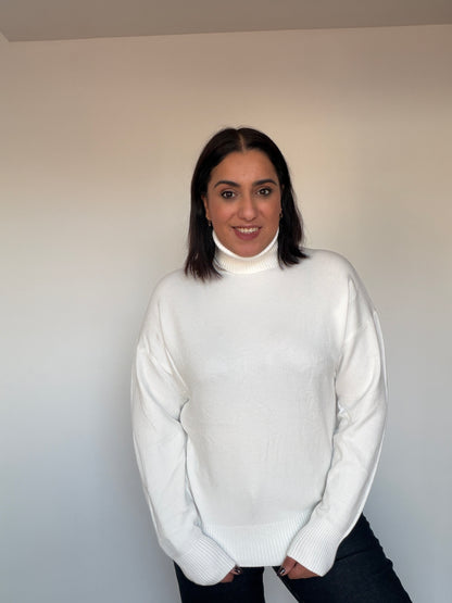 Jersey Punto Fino Oversize - Confort Total (Talla Única hasta 48)