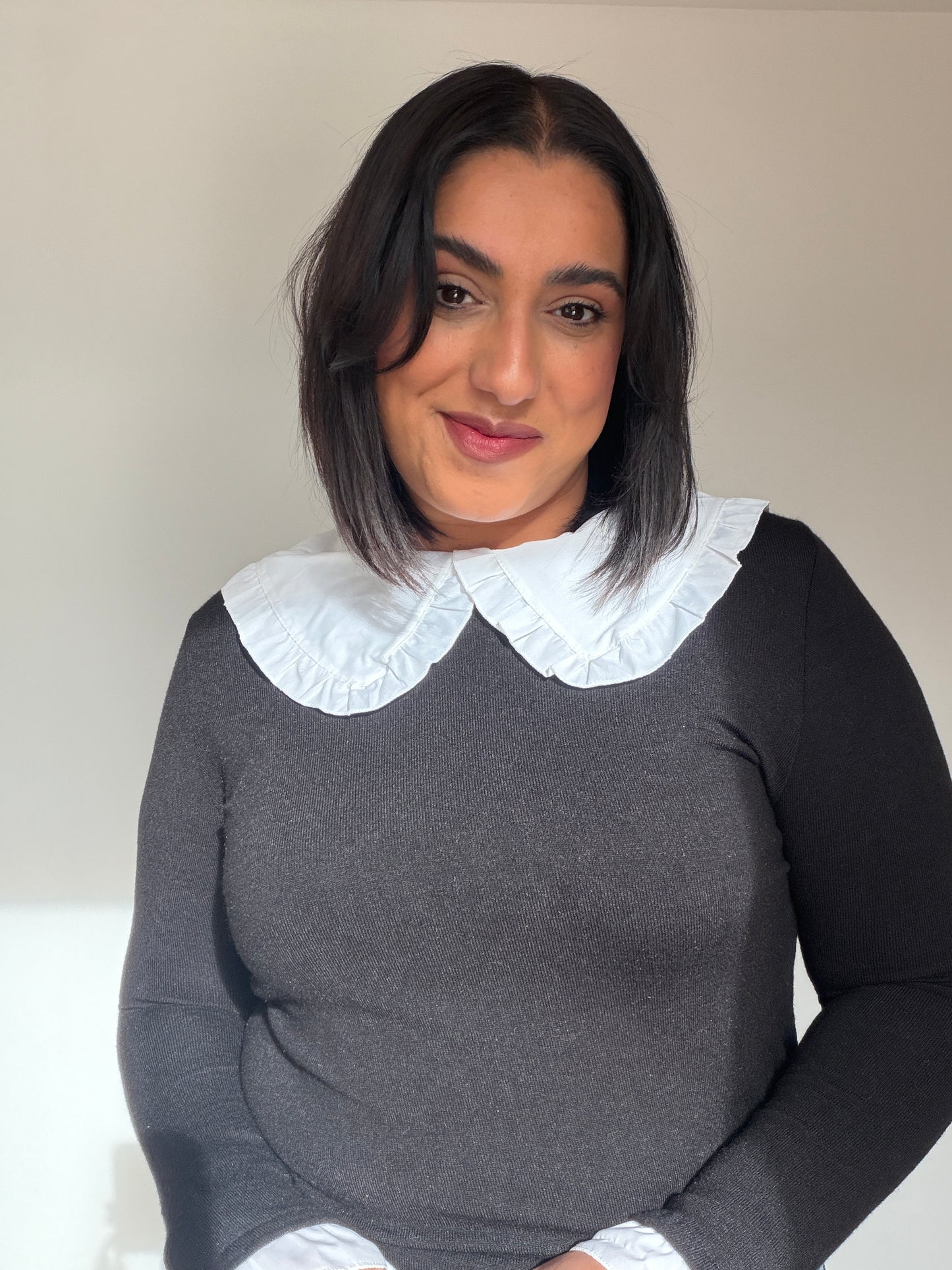 Jersey Punto Cuello Babero - Estilo Romántico (Talla Única)