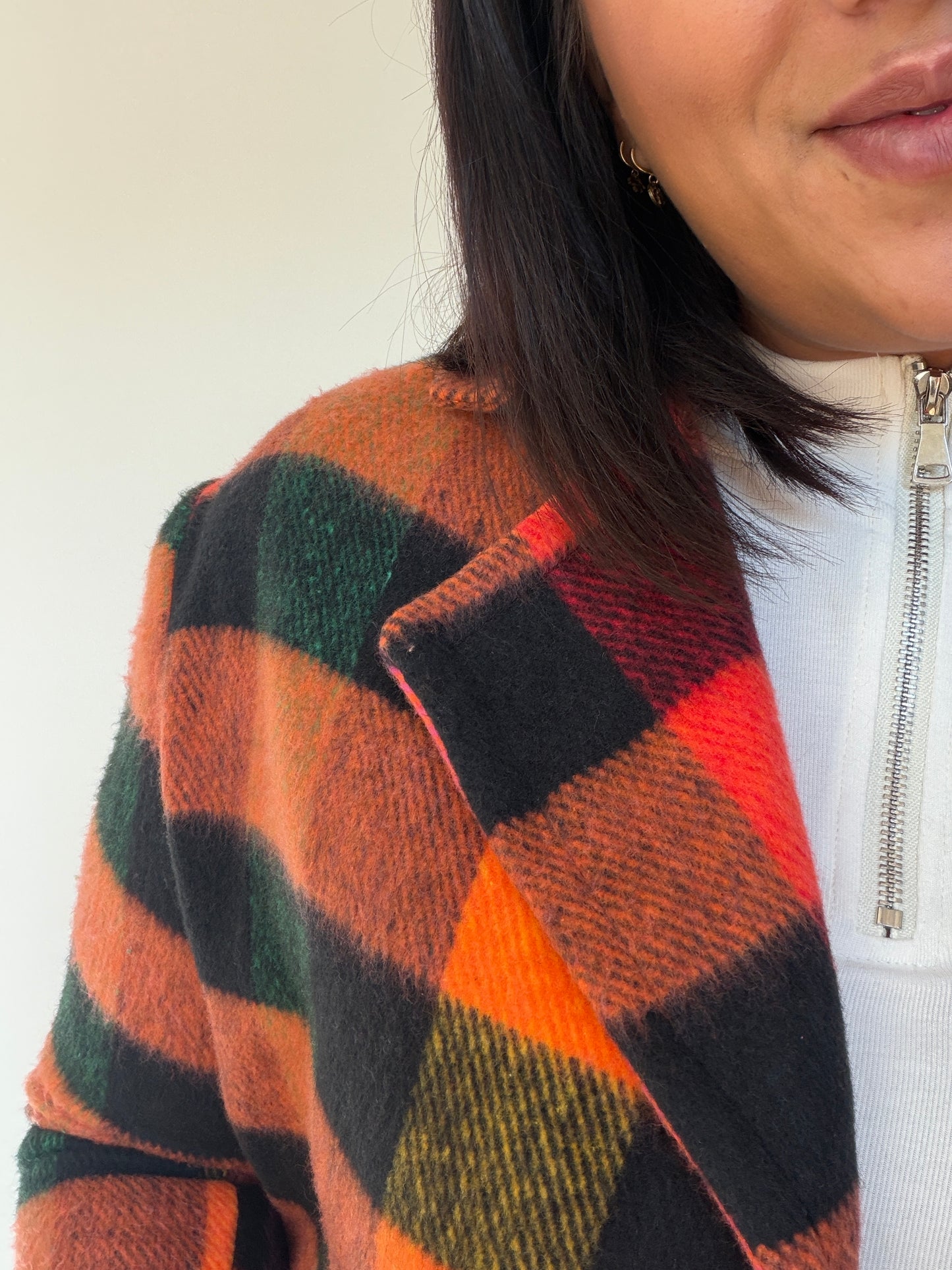 Sugerencia: Blazer Oversize de Cuadros - Chaqueta de Paño Ligera (Talla Única)