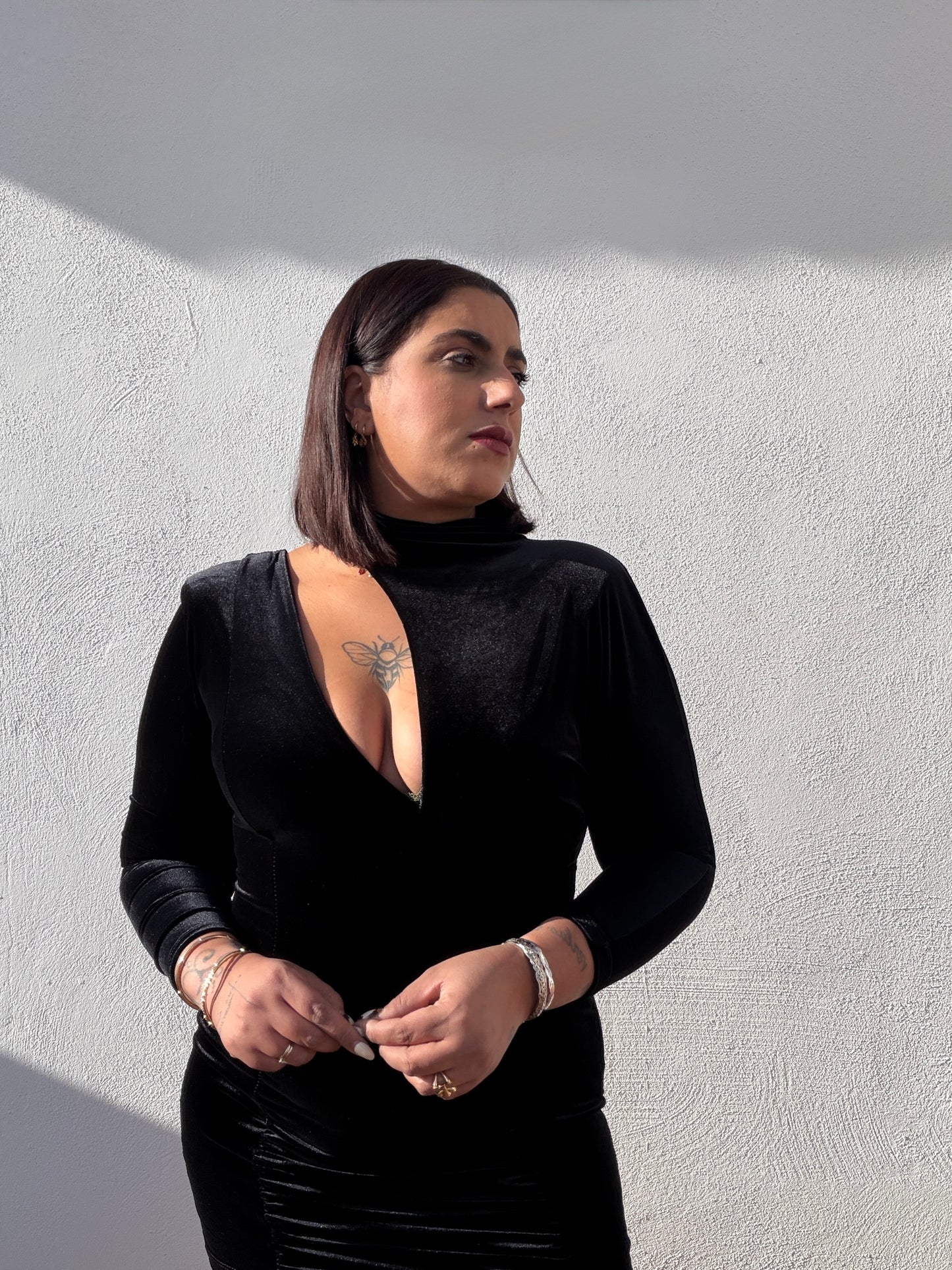 Vestido Roma de Punto Fluido - Vestido Básico Versátil (Talla Única)