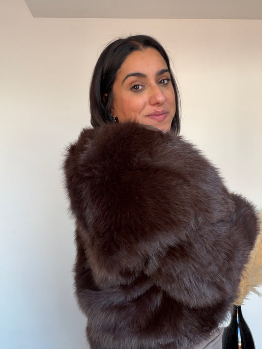 Cazadora de pelo Moka