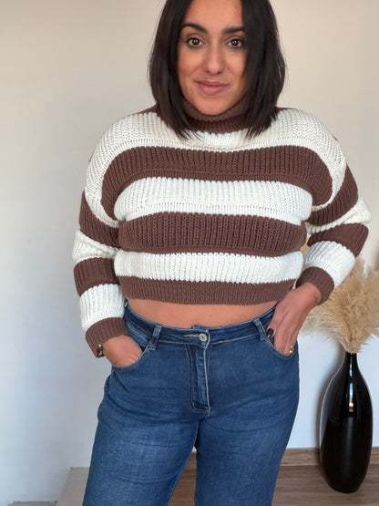 Jersey Crop de Punto - Suéter Corto Ideal para Tiro Alto (Talla Única 36-44)