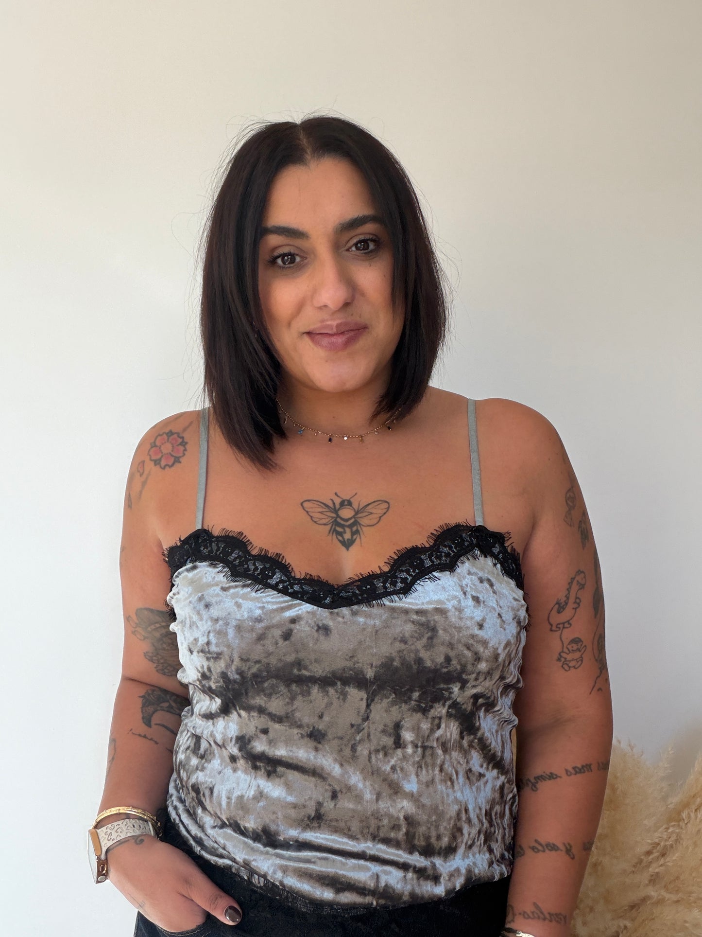 Top Lencero de Terciopelo con Tirante Regulable - Talla Única (Hasta 44/46)