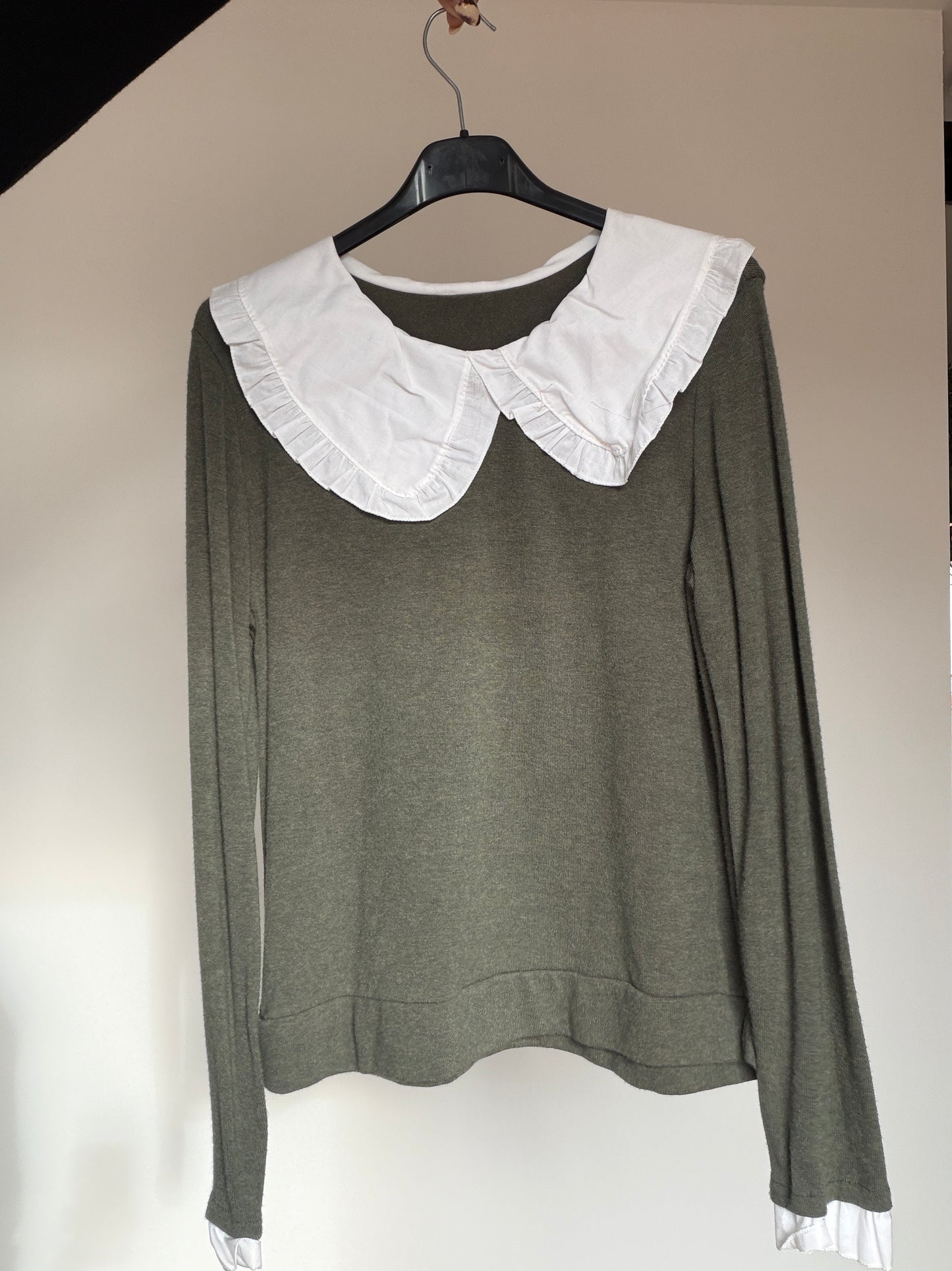 Jersey Punto Cuello Babero - Estilo Romántico (Talla Única)