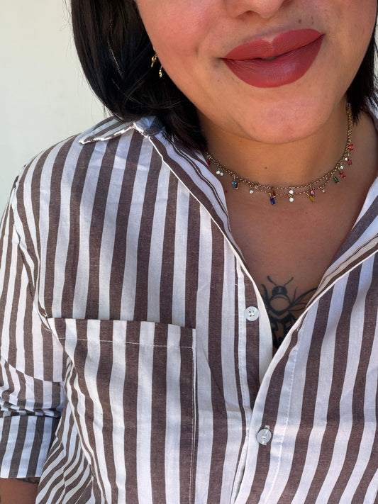 Camisa Sun de Rayas con Bolsillo - Estilo Relajado Tallas S a L | Meknes