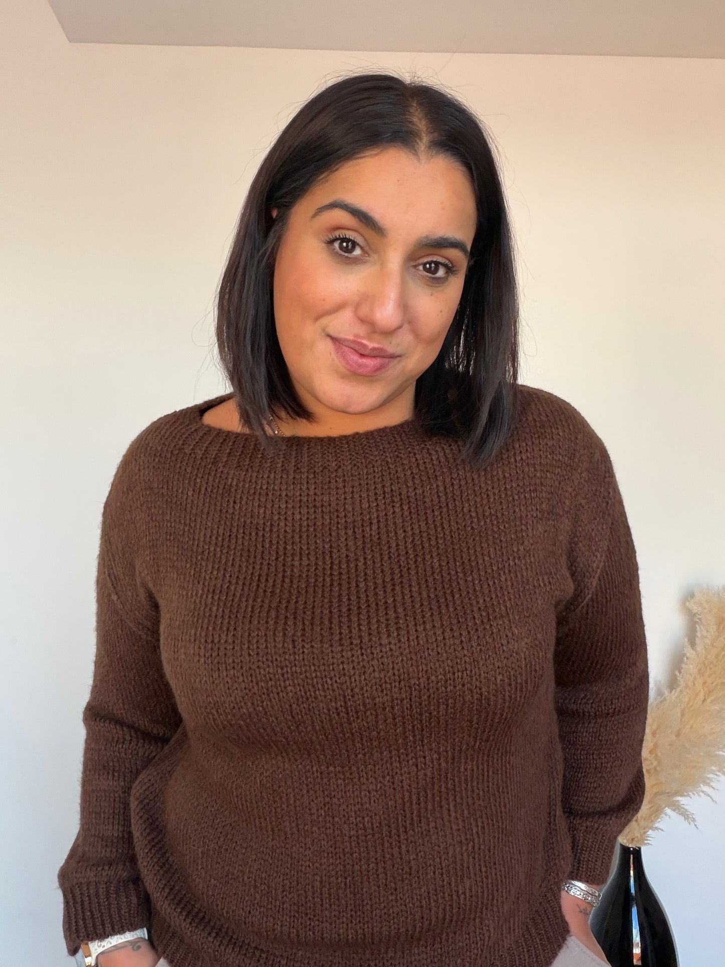 Jersey de Punto con Lana - Tacto Suave y Cálido (Talla Única)