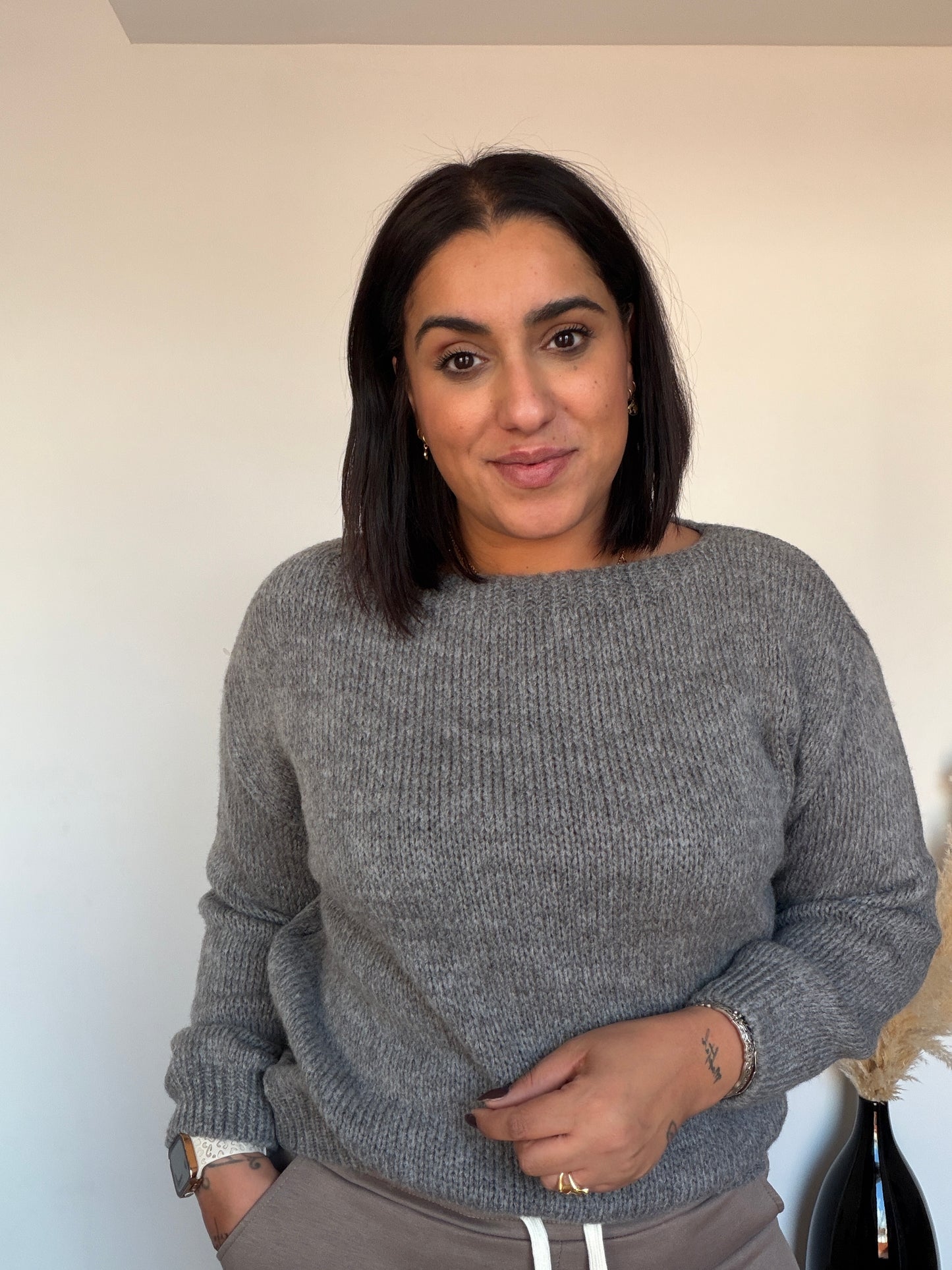 Jersey de Punto con Lana - Tacto Suave y Cálido (Talla Única)