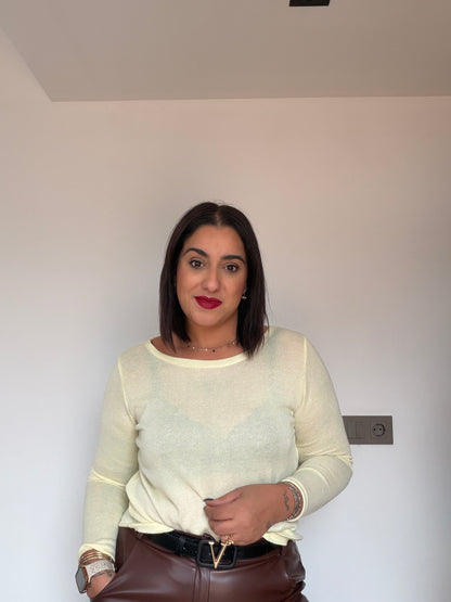 Camiseta de Punto Fino Essential - Tacto Suave (Talla Única hasta 46)