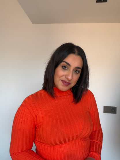 Camiseta Canalé de Punto - Básica Elástica y Suave (Talla Única)