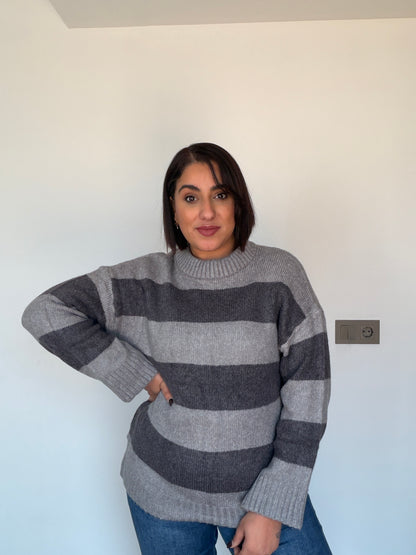 Jersey de Rayas Marineras - Confort Knit (Talla XL)