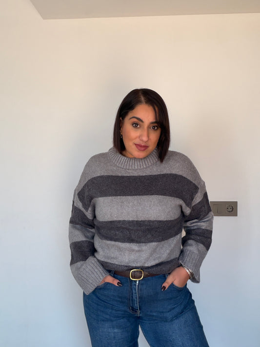 Jersey de Rayas Marineras - Confort Knit (Talla XL)