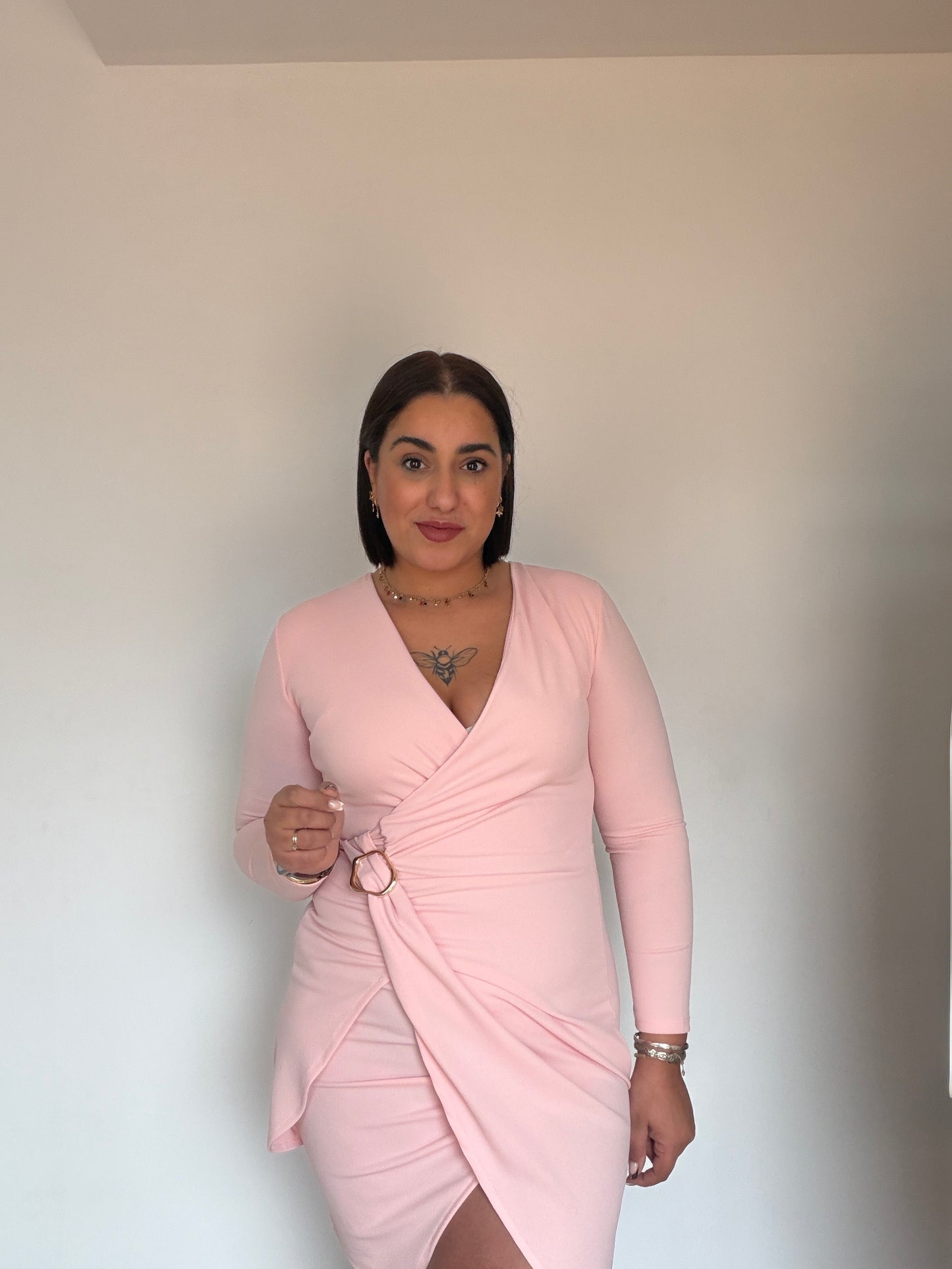 Vestido Aura en color rosa pastel con ajuste perfecto talla única