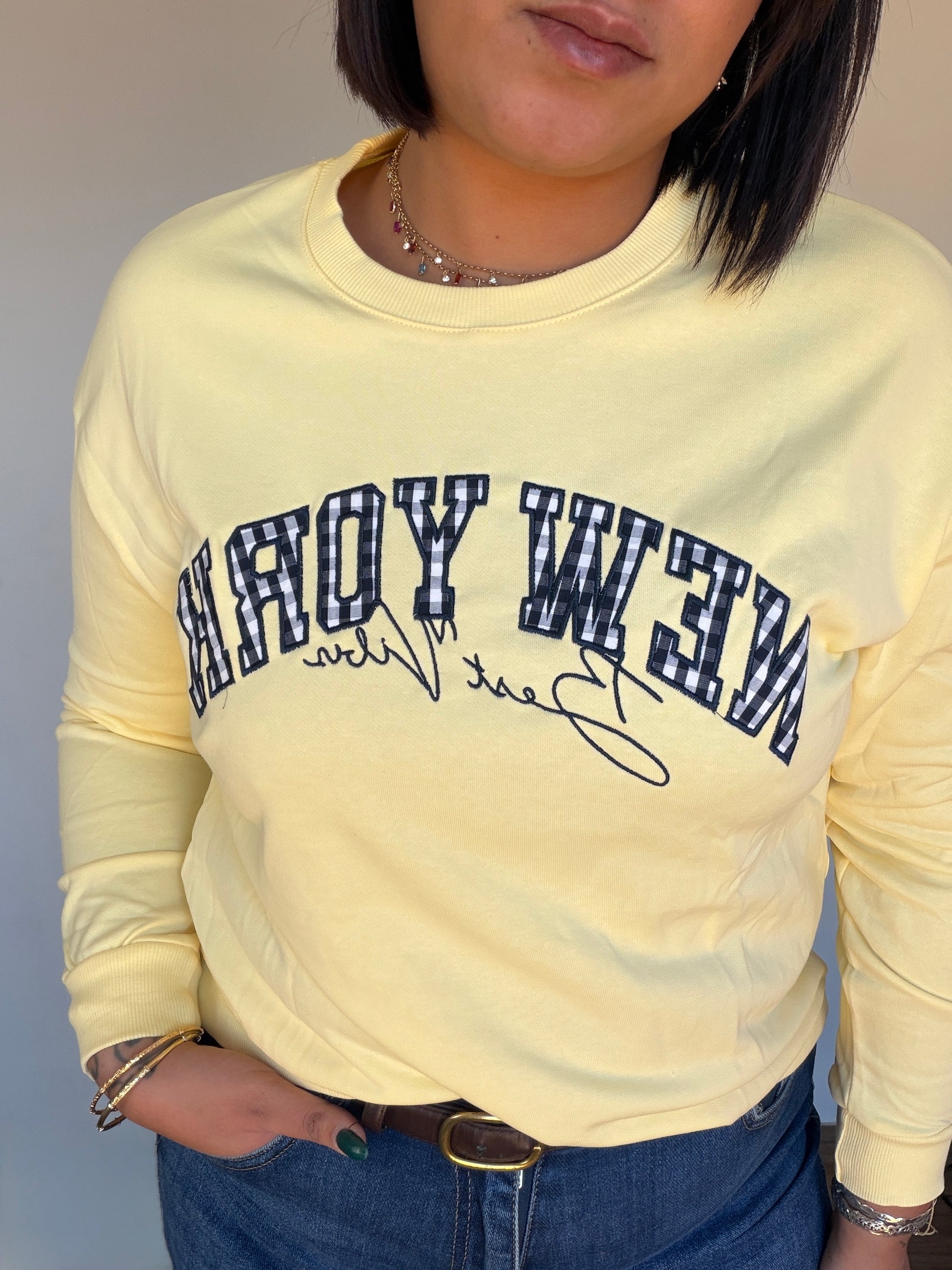 primer plano sudadera cada New York