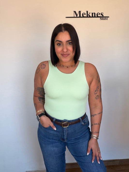 Body de licra premium color verde menta moldeador mujer Meknes Store