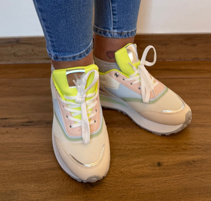 Zapatillas urbanas para mujer en colores pastel y neón con cordones Meknes Store